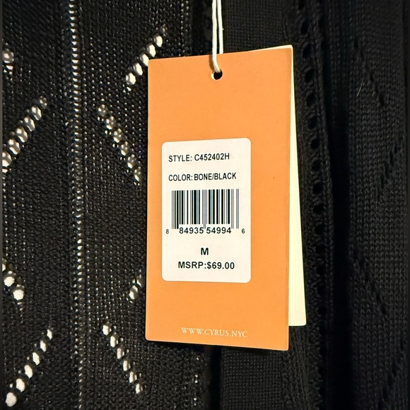 Cyrus NY Black Knit Long Cardigan SZ.M - Picture 5 of 6